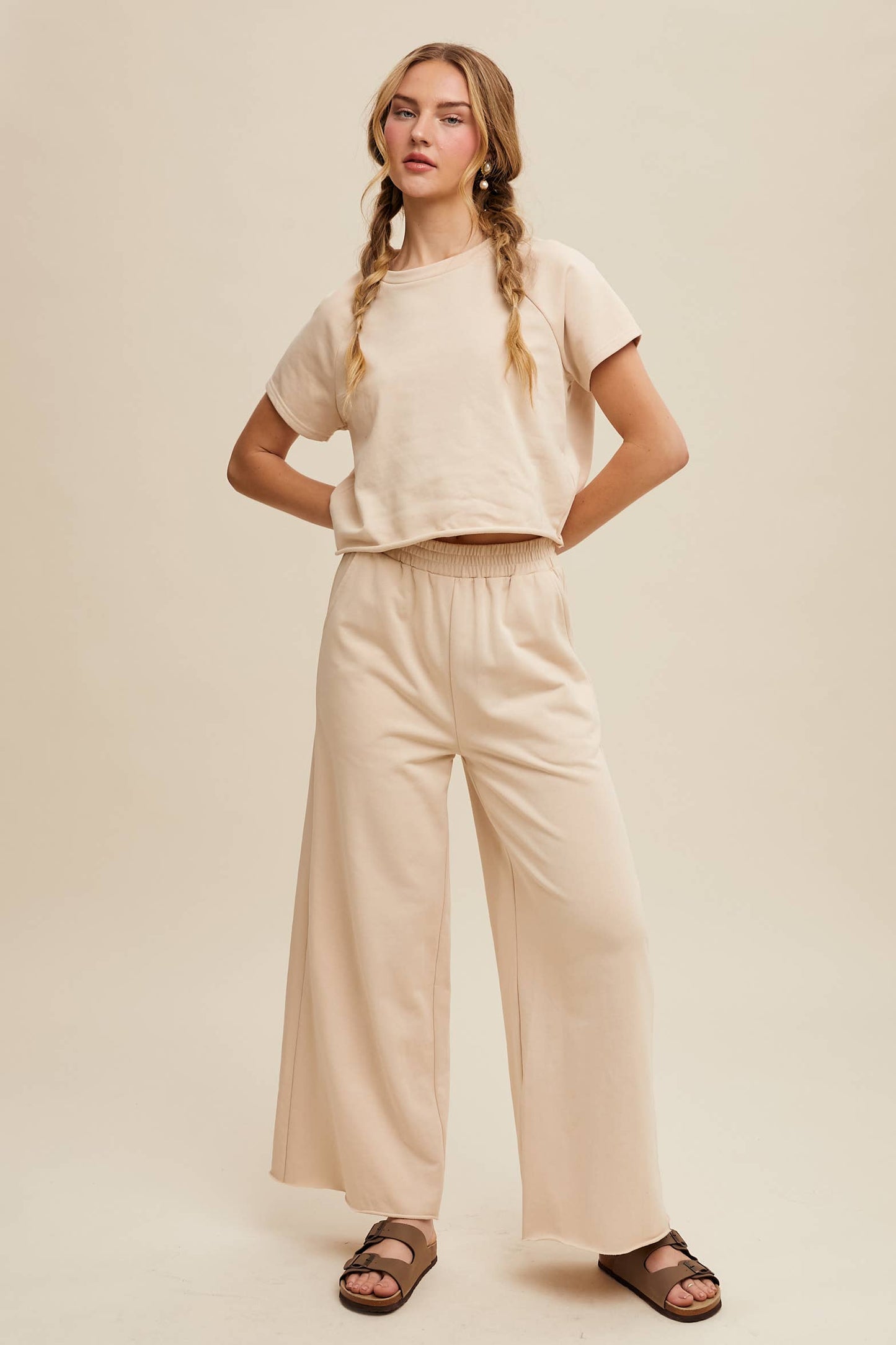 Cream Two Piece Sweat Set