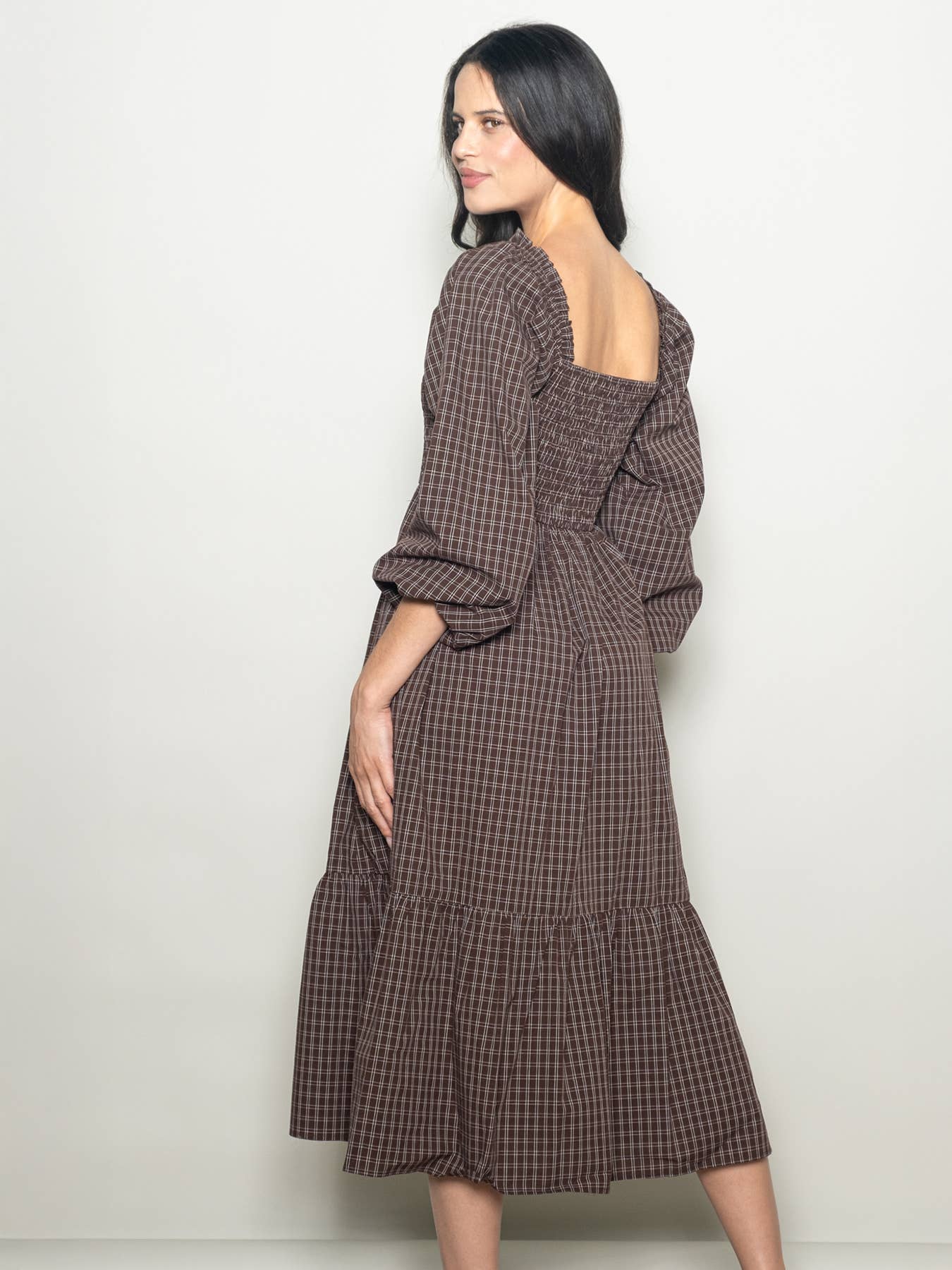 Checkered Plaid Maxi Dress