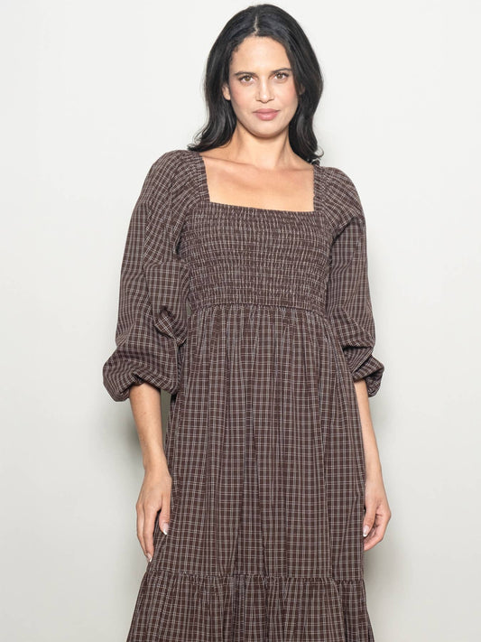 Checkered Plaid Maxi Dress