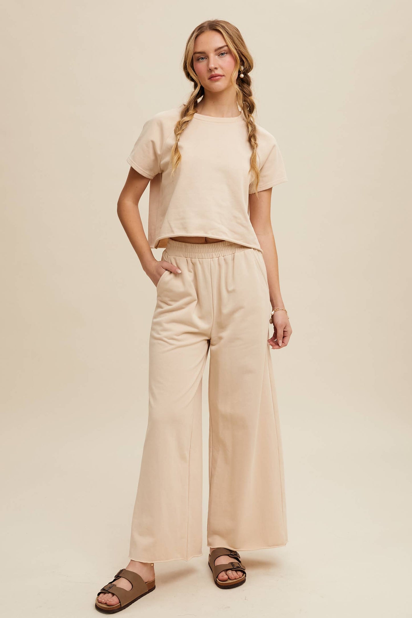 Cream Two Piece Sweat Set