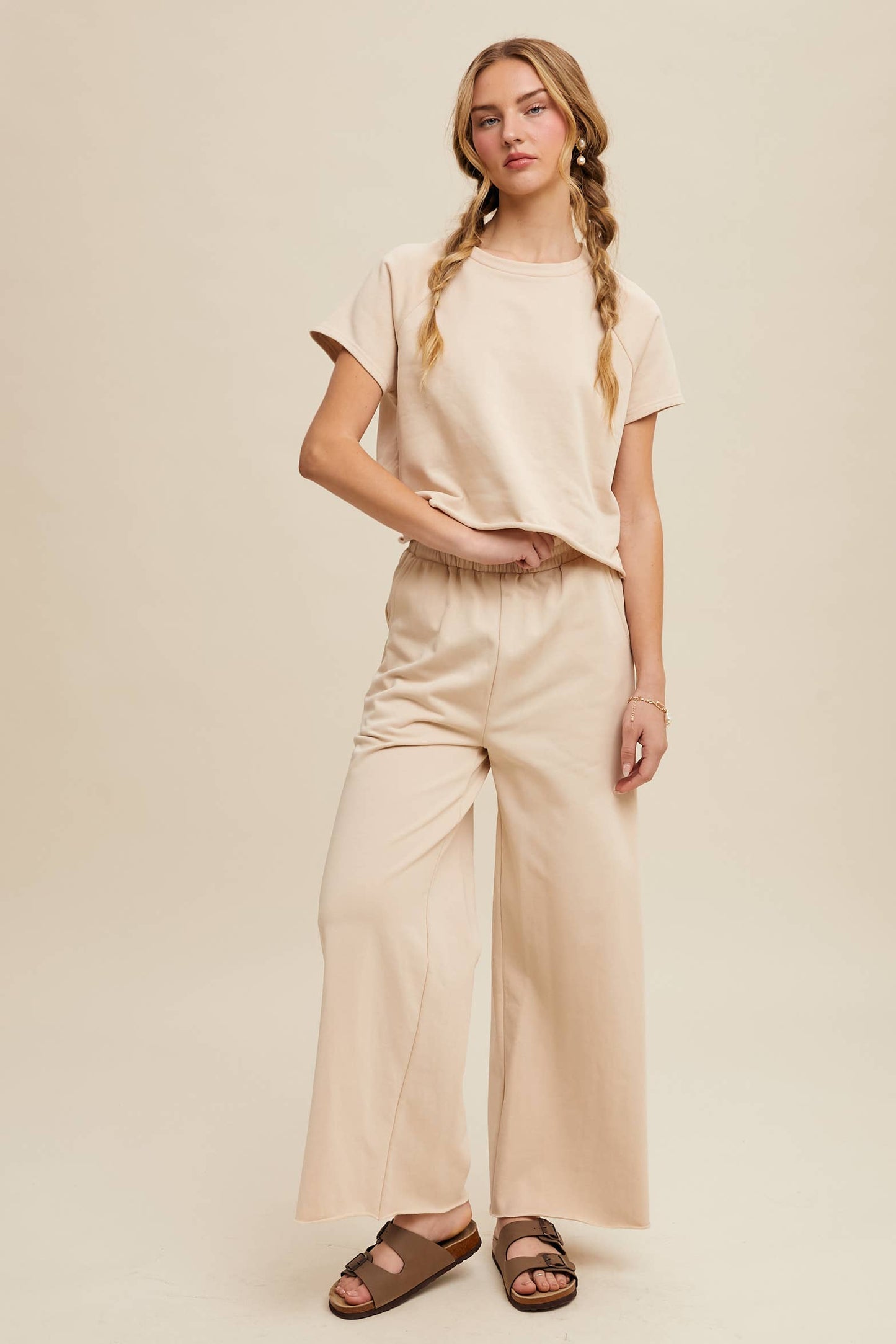 Cream Two Piece Sweat Set