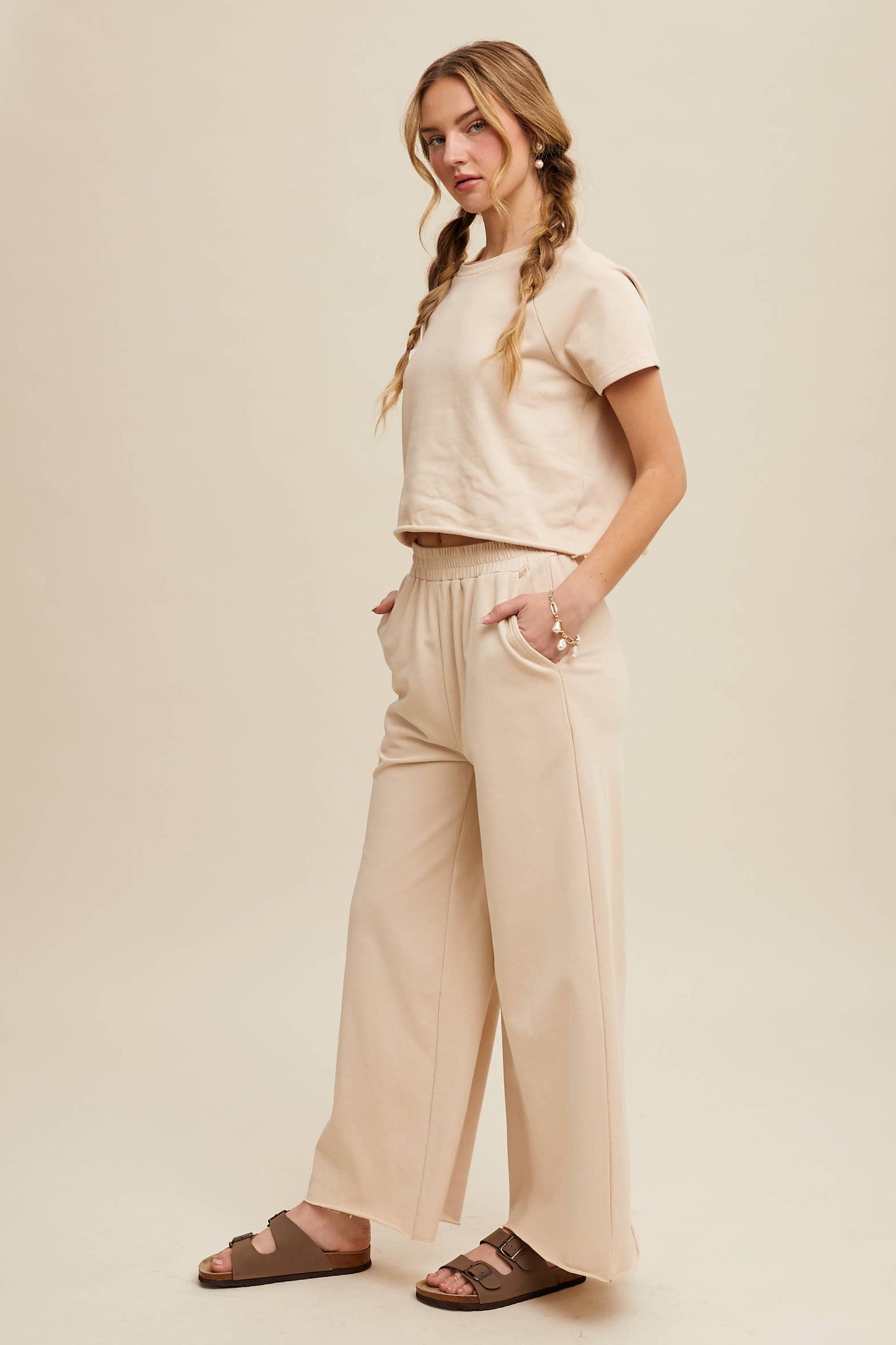 Cream Two Piece Sweat Set