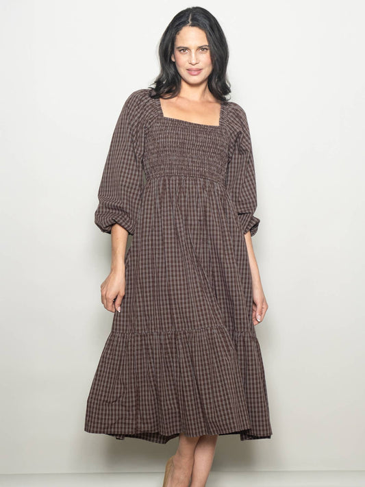 Checkered Plaid Maxi Dress