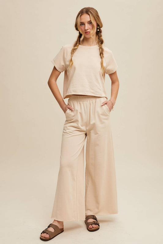 Cream Two Piece Sweat Set