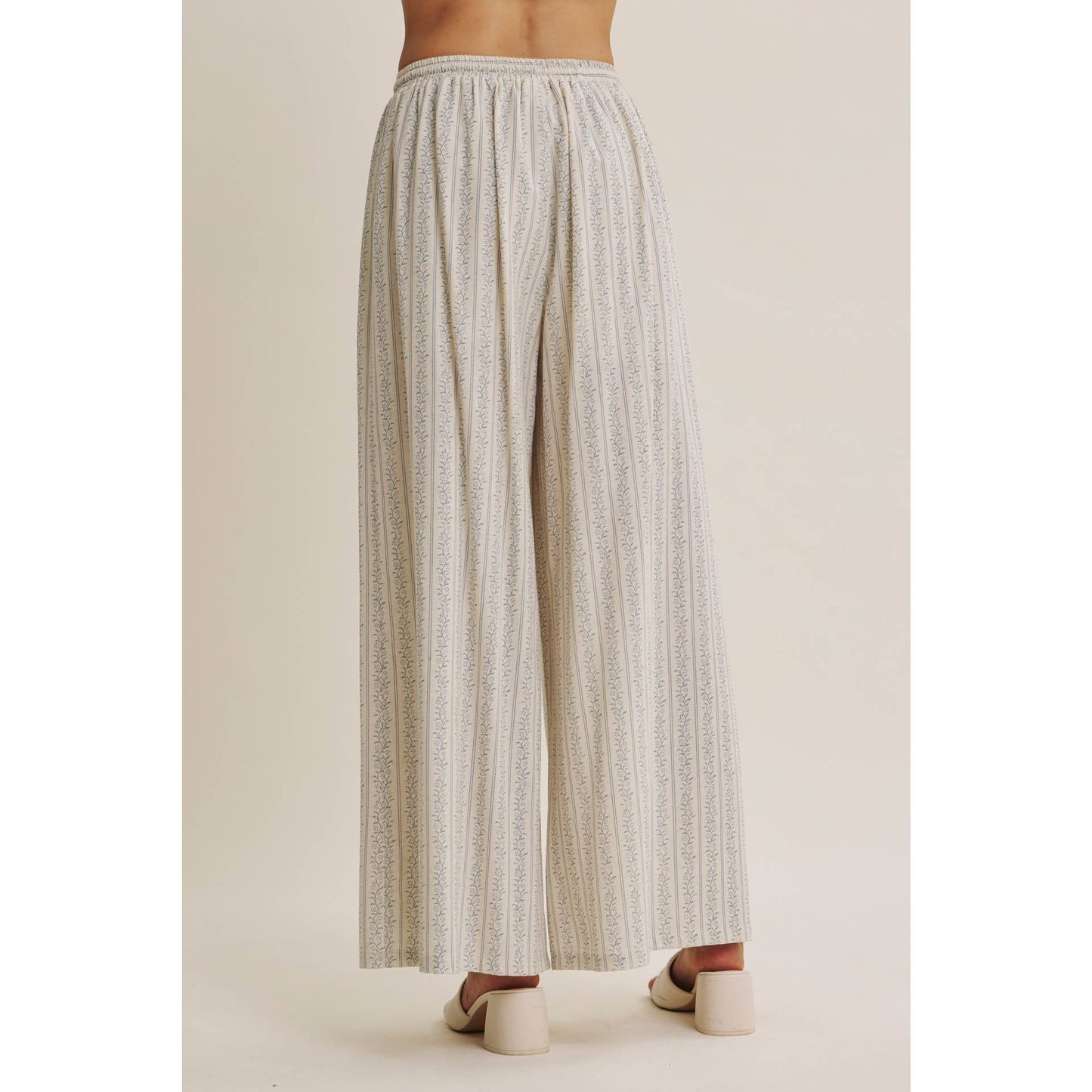 Gentle Breeze Floral Strip Wide Leg Pants