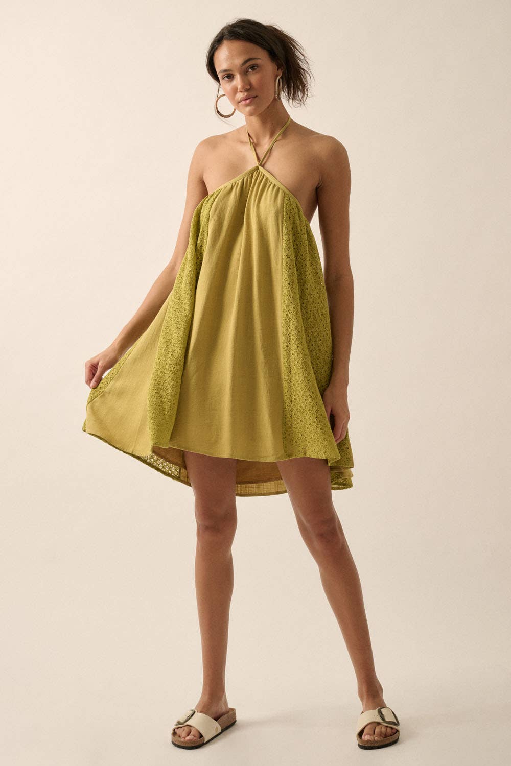 Olive Mini Halter Dress