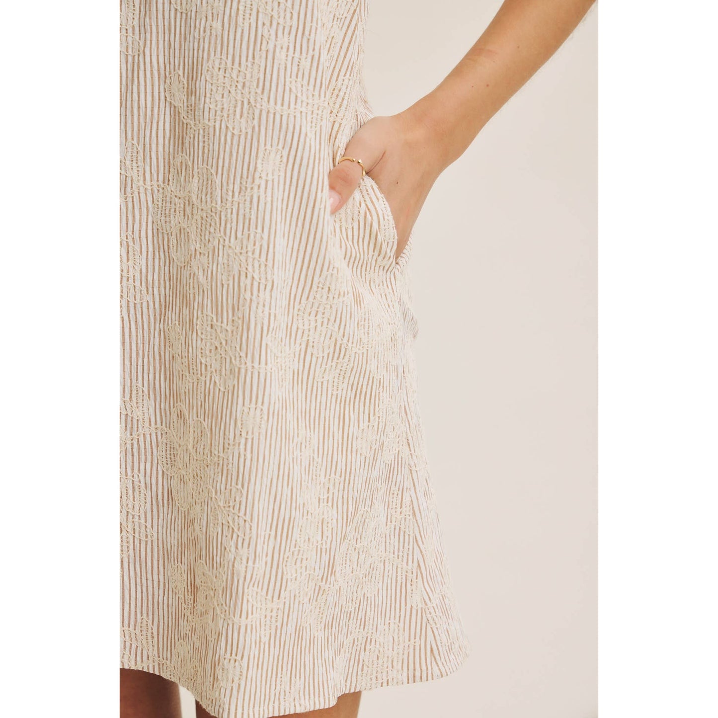 Embroidered Detail Mini Dress