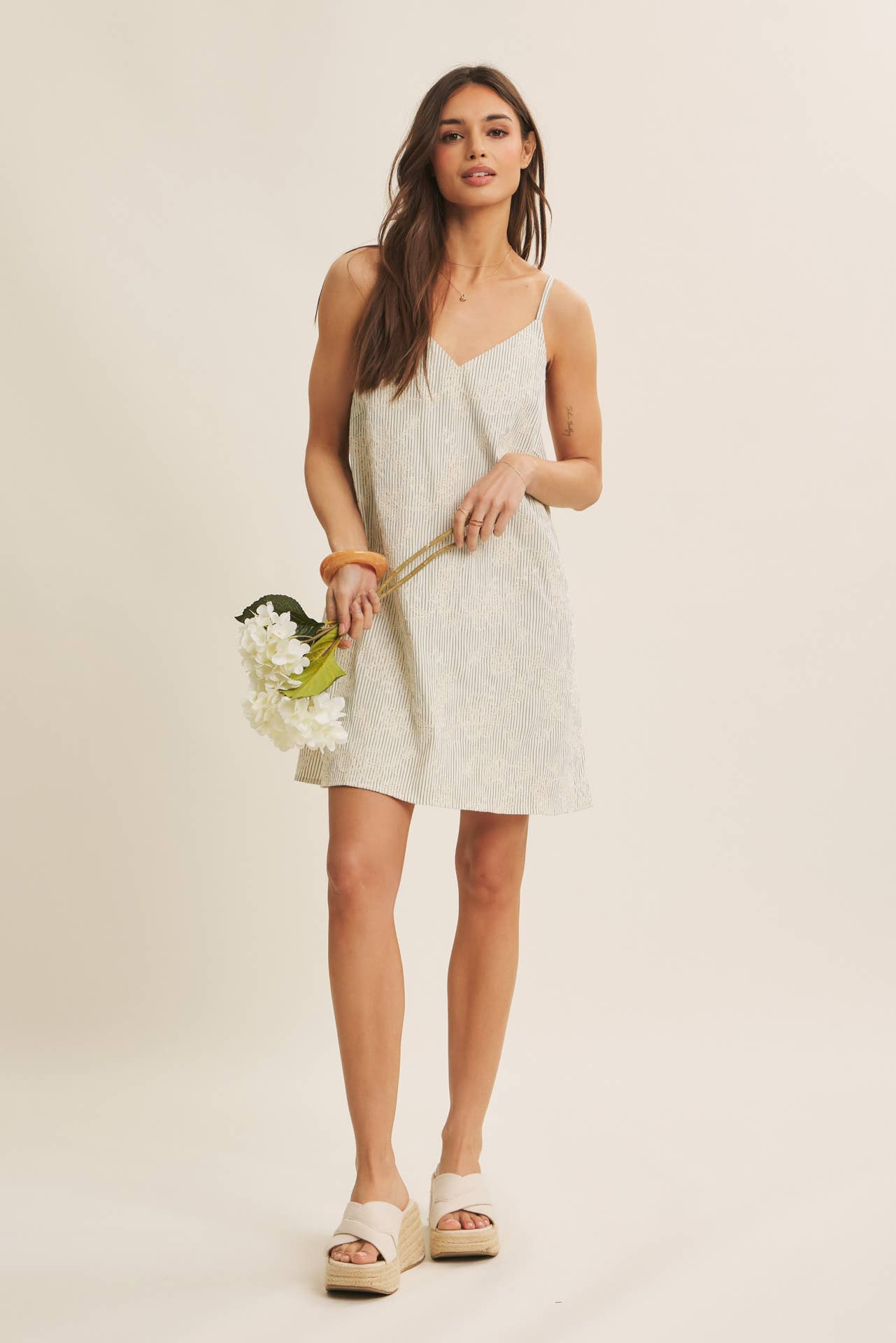 Embroidered Detail Mini Dress