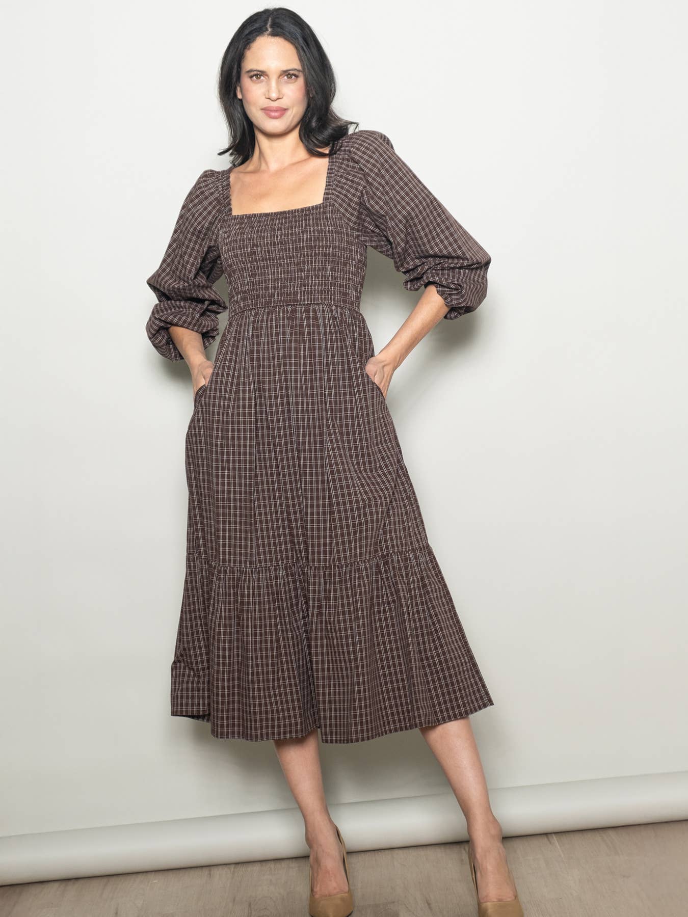 Checkered Plaid Maxi Dress
