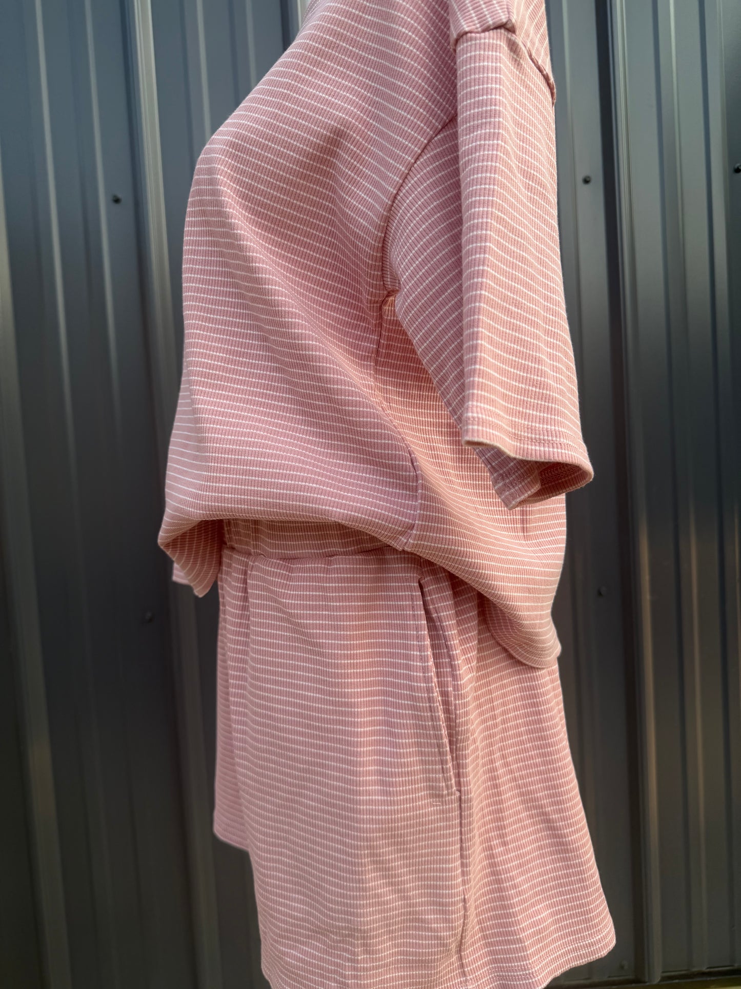 Striped Knit Two-Piece Lounge Set