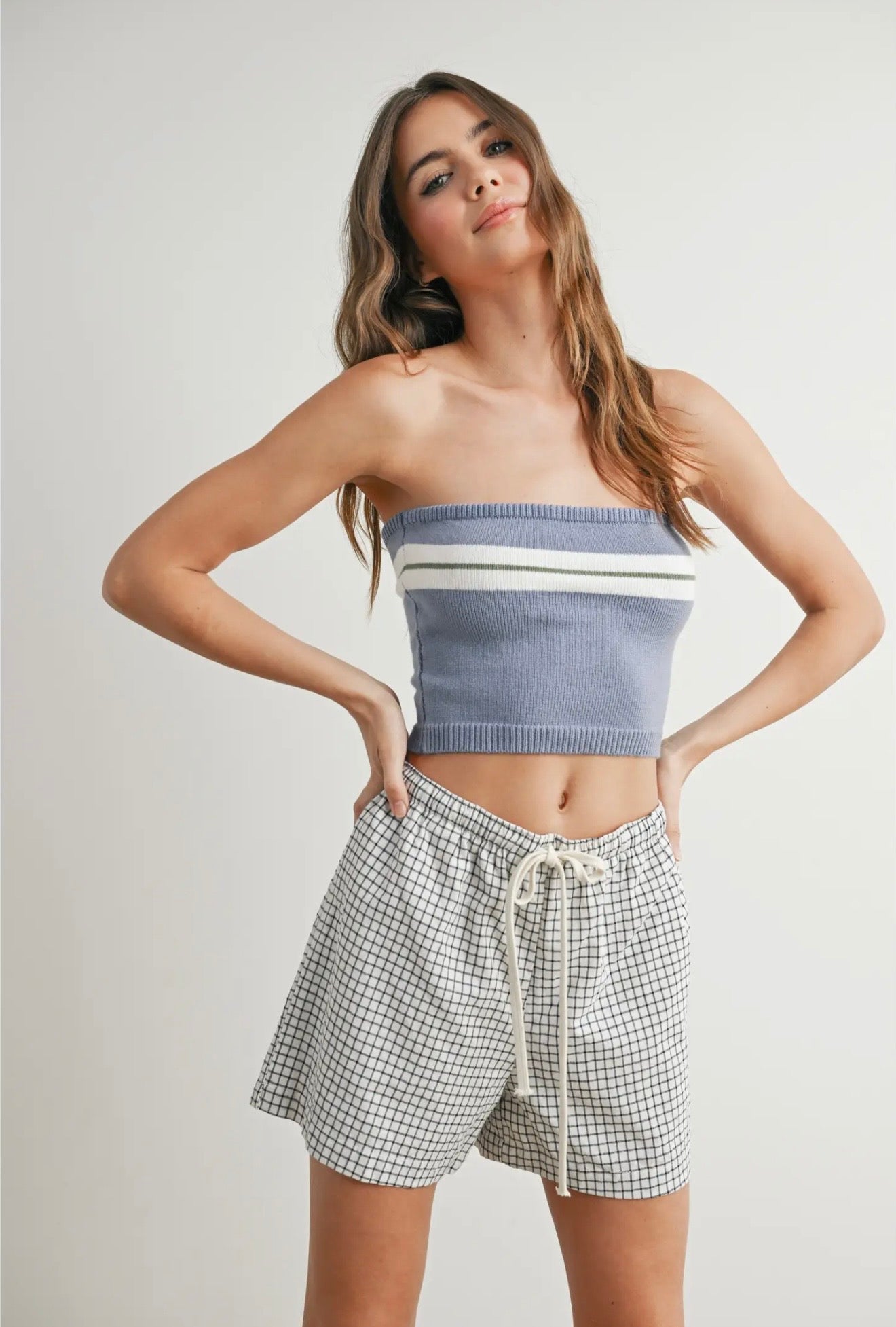 Block Striped Tube Top