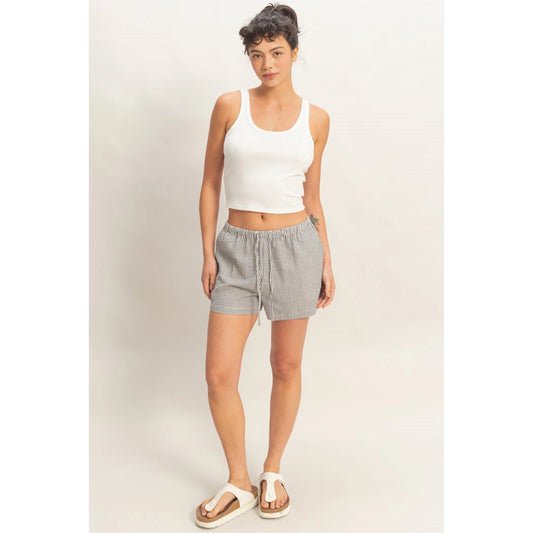 Striped Drawstring Waist Shorts
