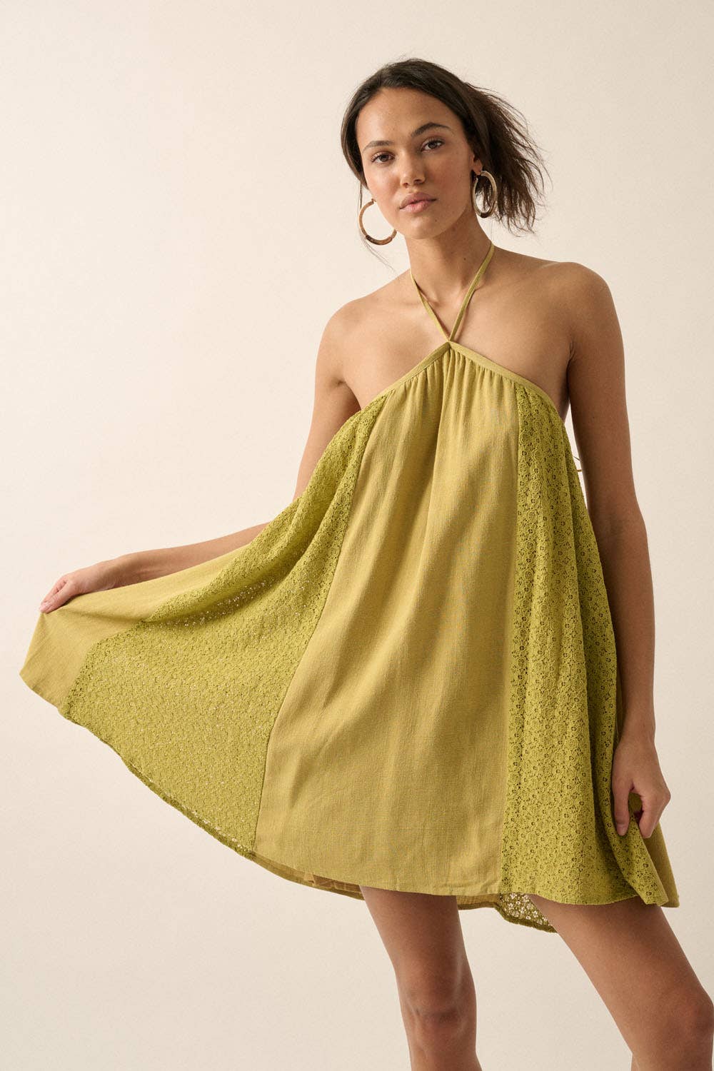 Olive Mini Halter Dress