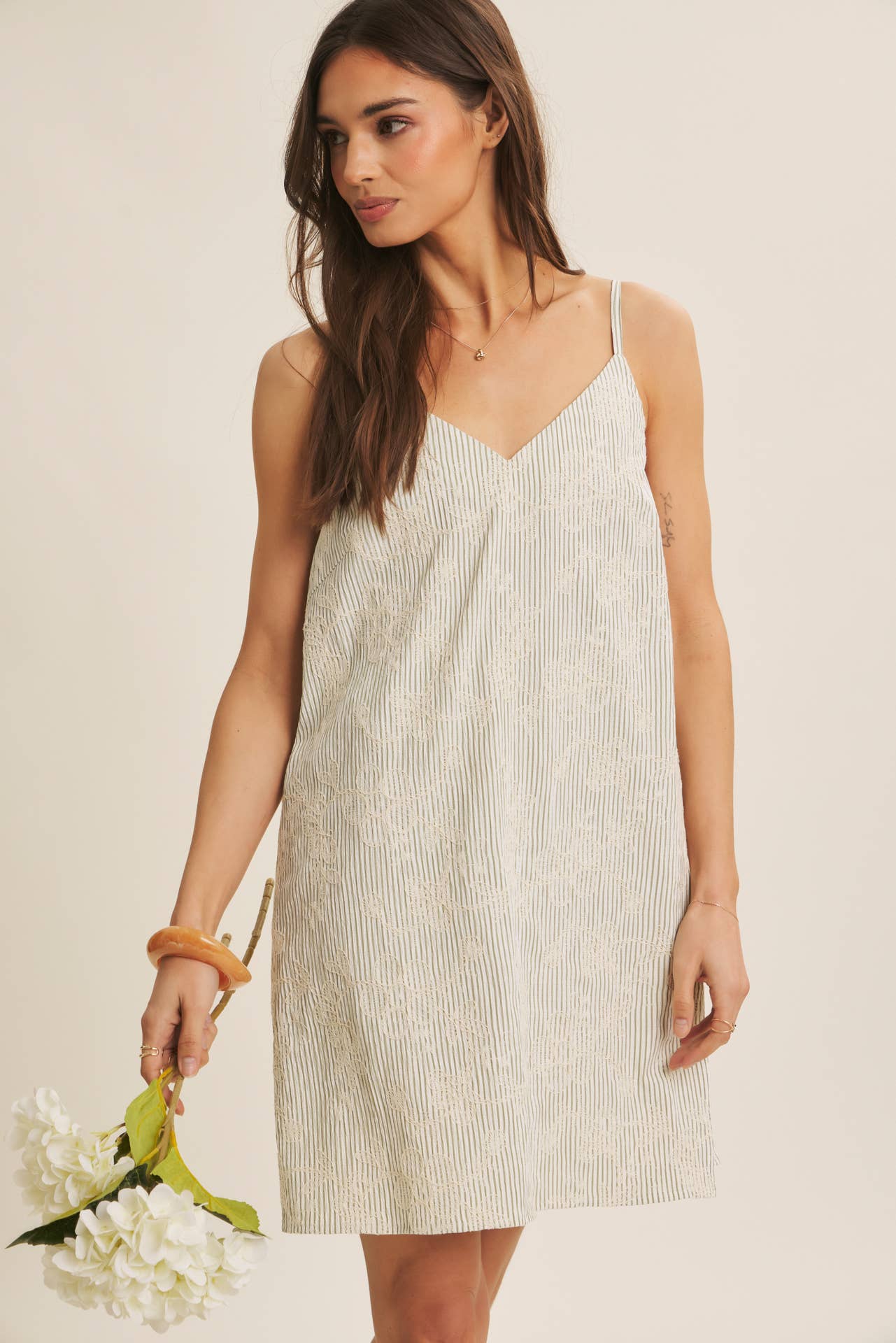 Embroidered Detail Mini Dress