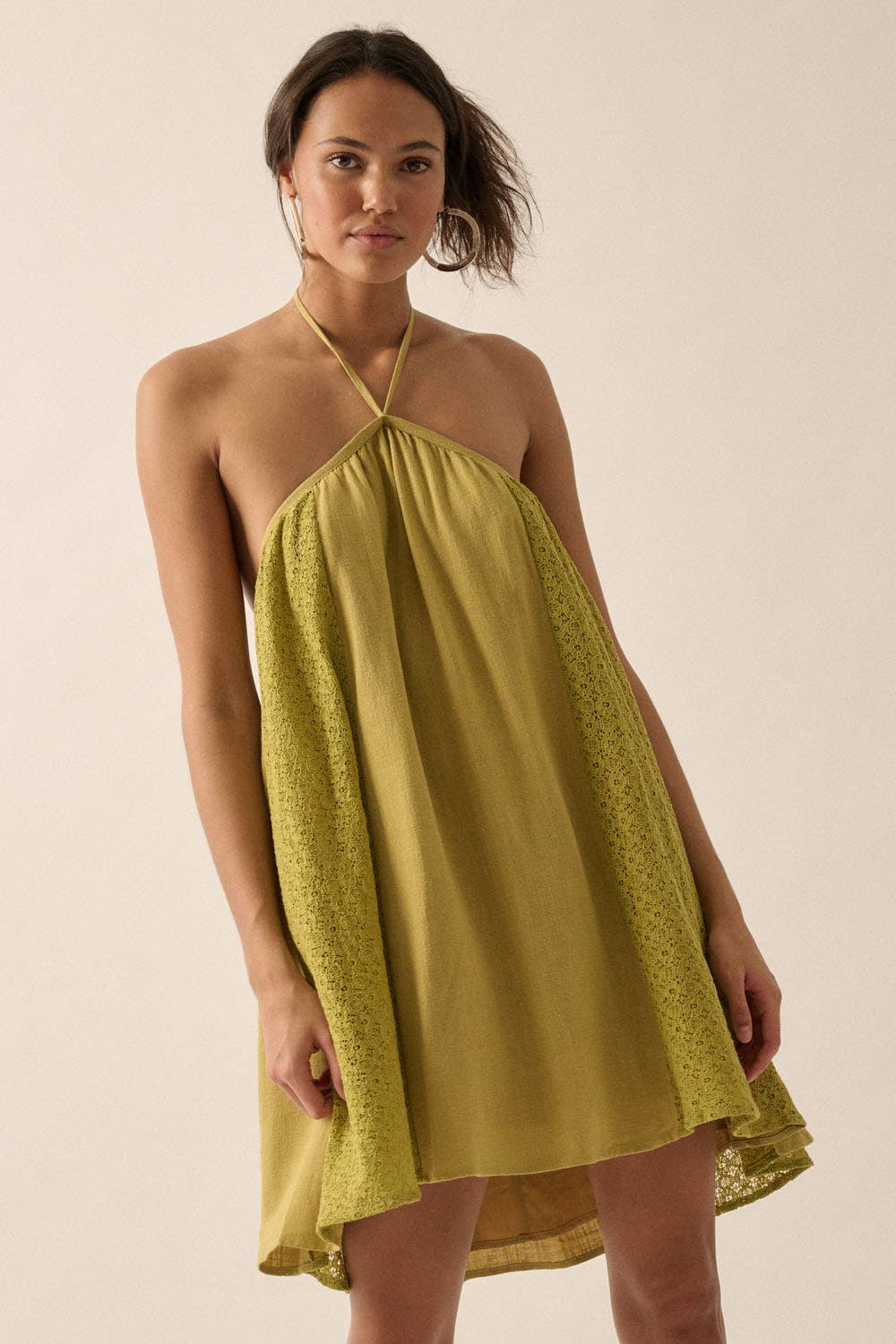 Olive Mini Halter Dress
