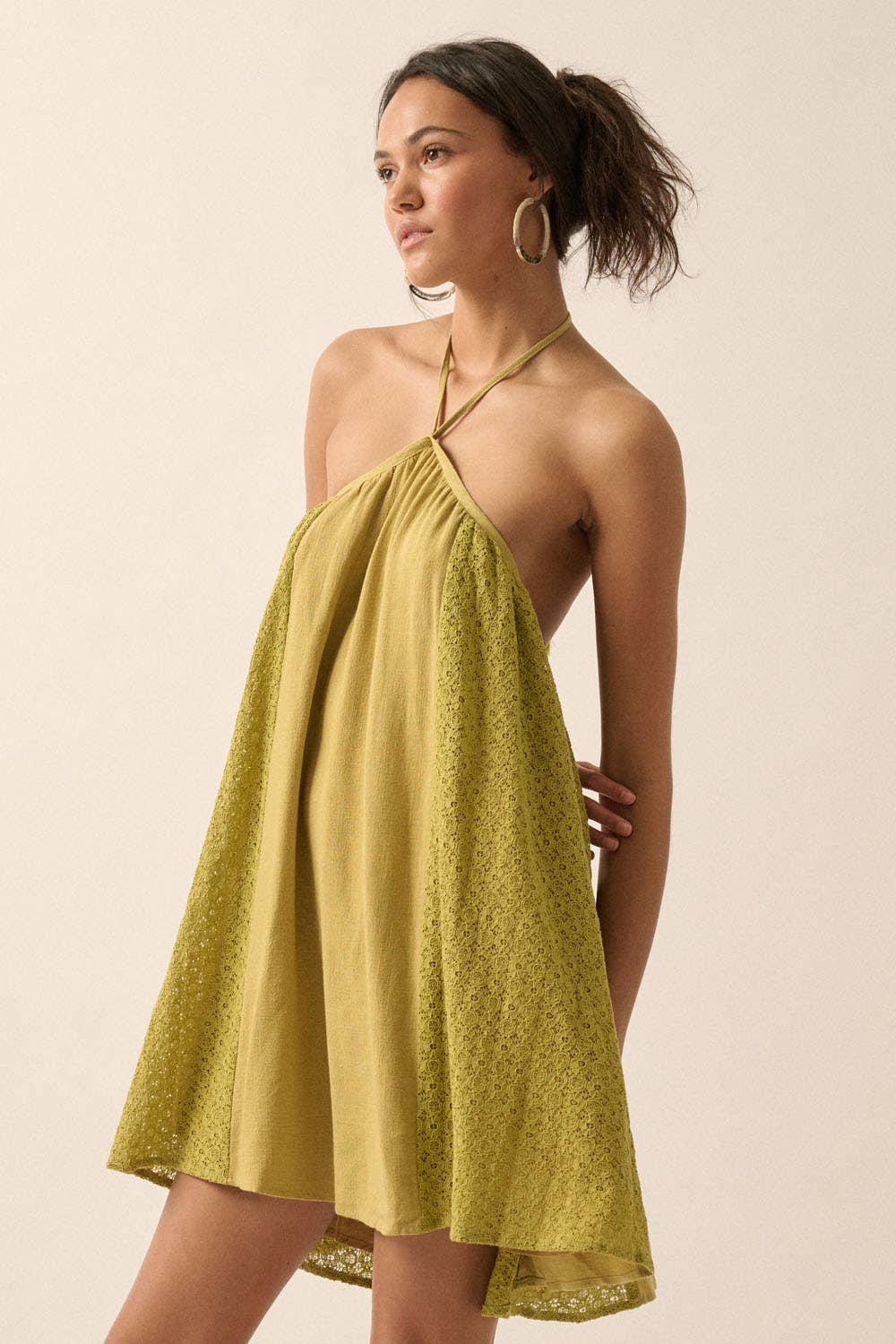 Olive Mini Halter Dress
